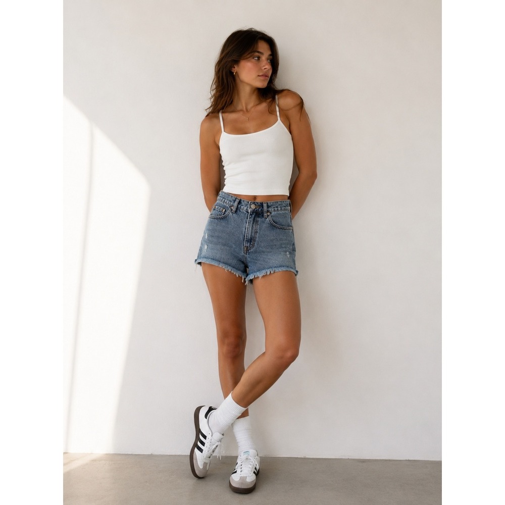 Garage Womens Festival Shorts Size 0/24 Blue Denim Y2K Coquette NWT Casual